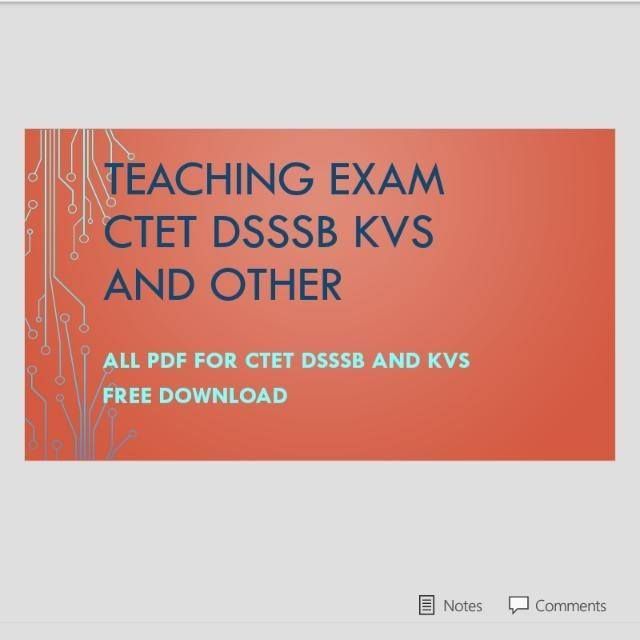 TEACHING EXAM (DSSSB KVS NVS EMRS AEES UPTET CTET HTET & TETs PRT TGT PGT NTT JBT BPSC RPSC CHANDIGARH )